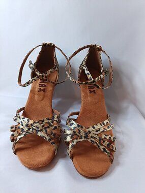 MSMAX Women's Animal Print Practice /Dance Shoe Size 7.5 Narrow
